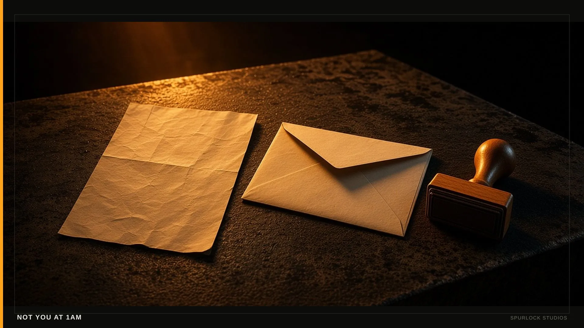 Setlist scrap, a queued envelope, and an amber send stamp.