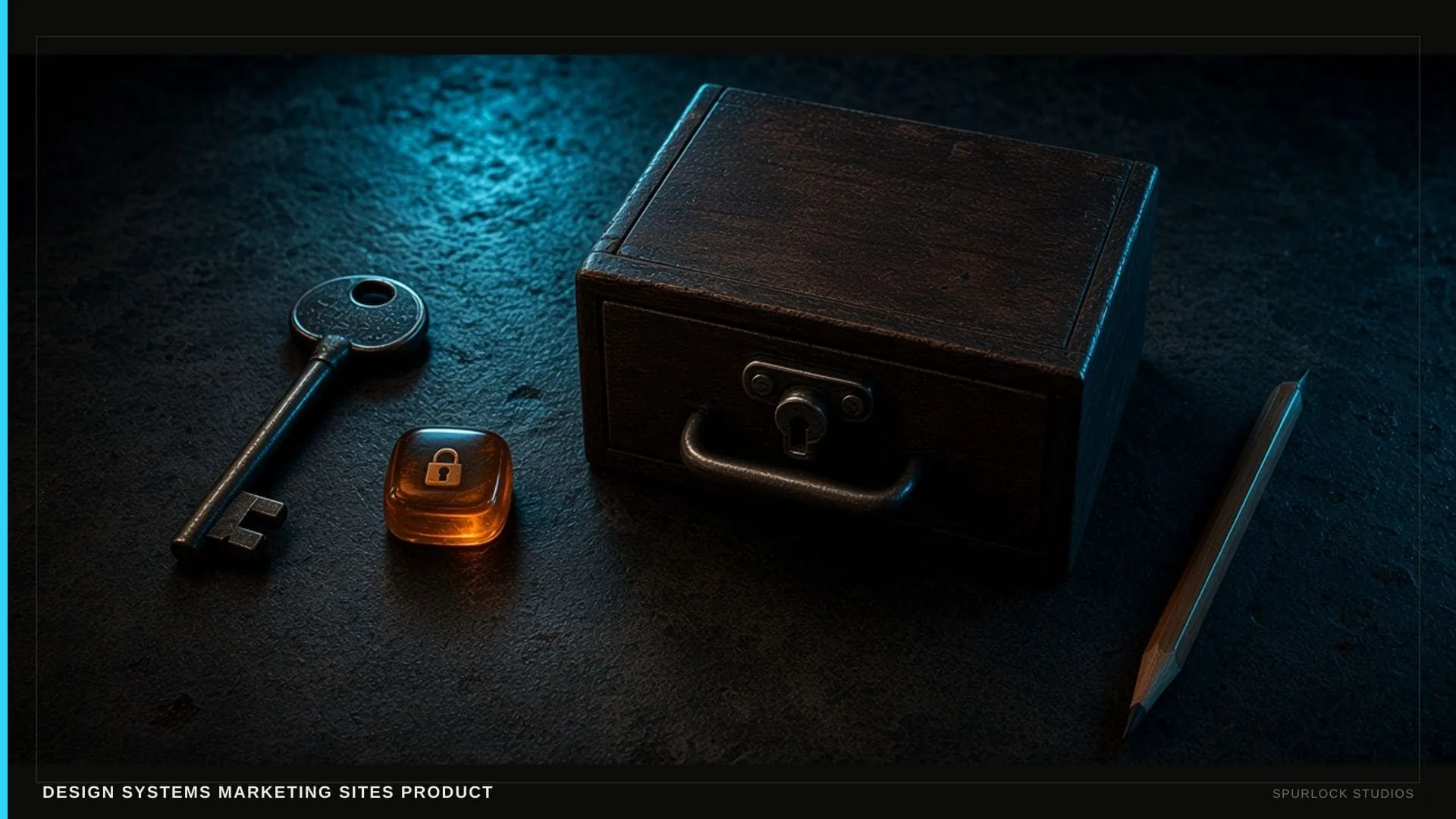 An expired brass key. Thesis: DESIGN SYSTEMS MARKETING SITES PRODUCT.