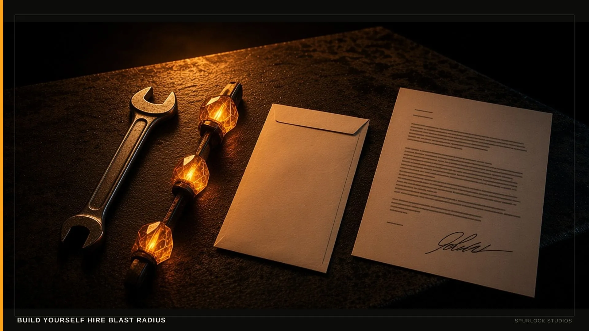 A single wrench vs a signed blank contract. Thesis: BUILD YOURSELF HIRE BLAST RADIUS.