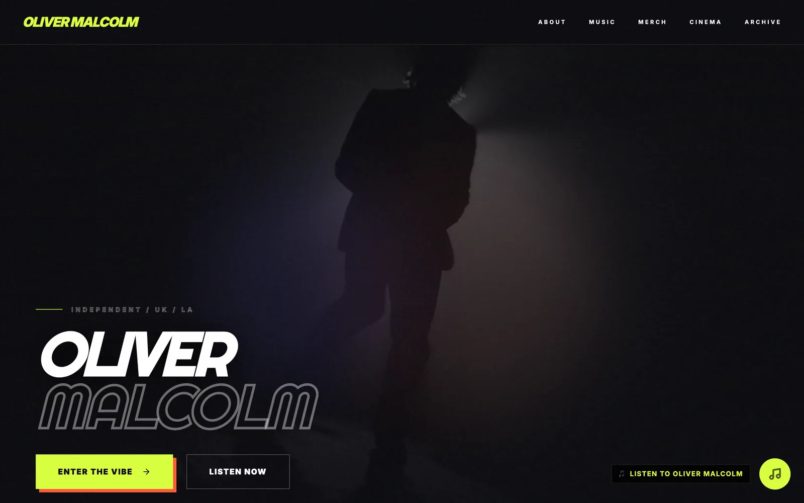 OLIVER MALCOLM website