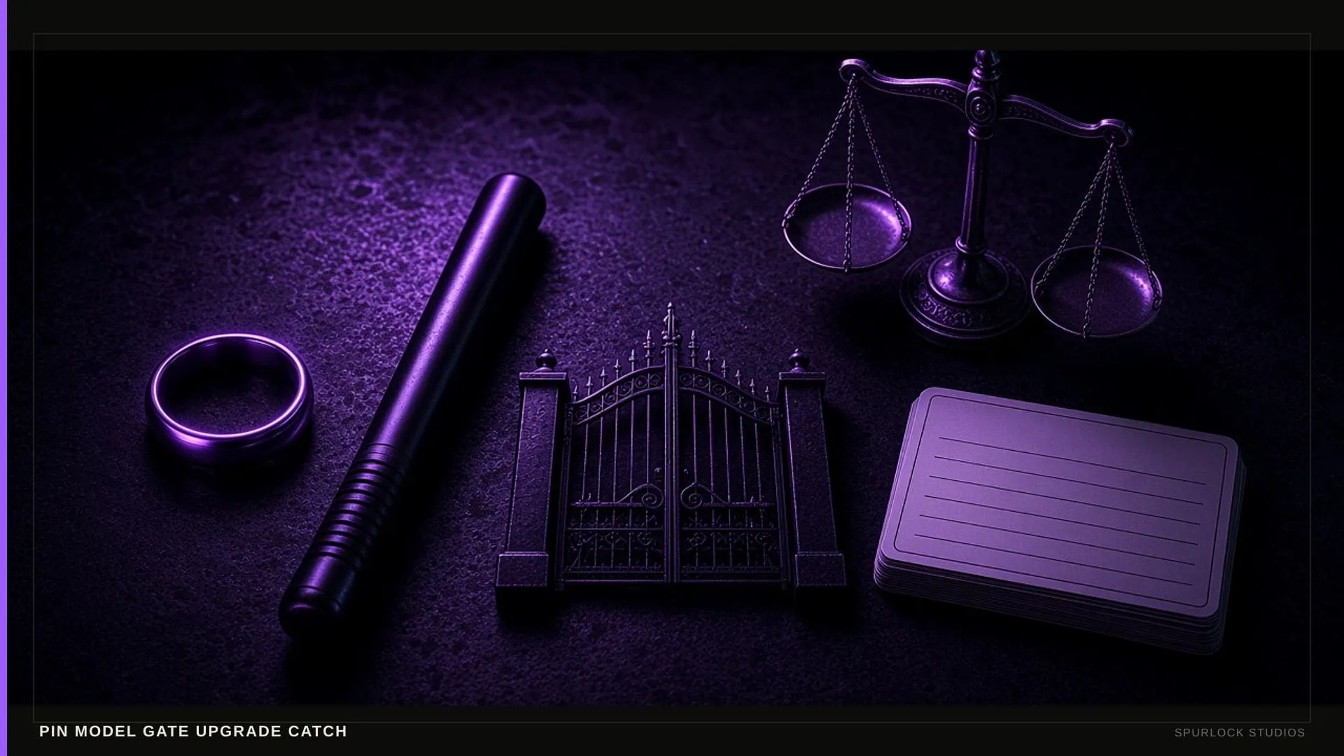 A violet ring. Thesis: PIN MODEL GATE UPGRADE CATCH.