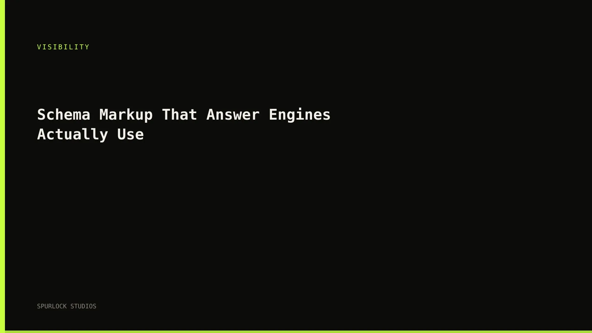 Schema Markup That Answer Engines Actually Use