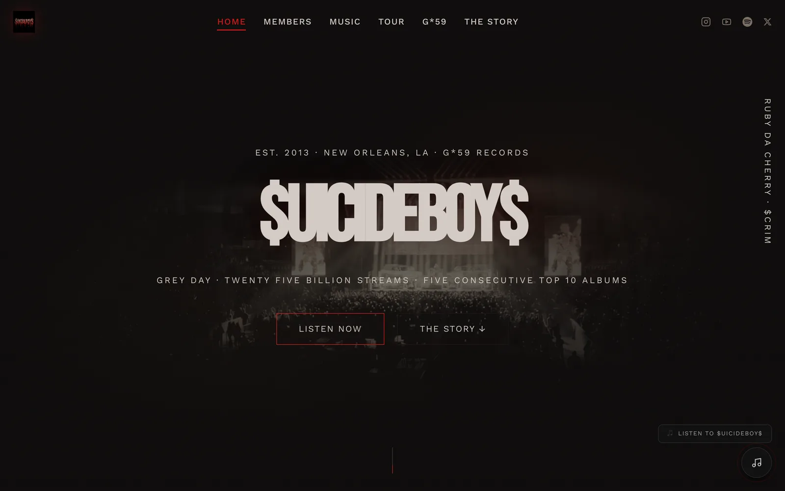 $UICIDEBOY$ artist website homepage