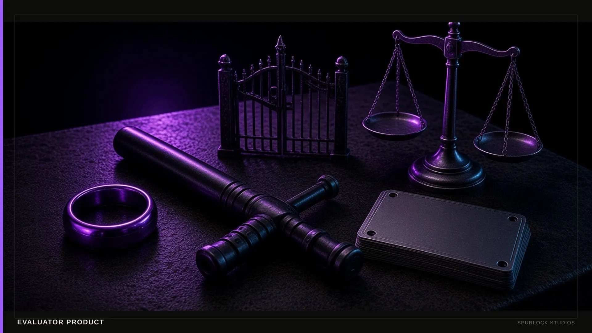 A violet ring. Thesis: EVALUATOR PRODUCT.