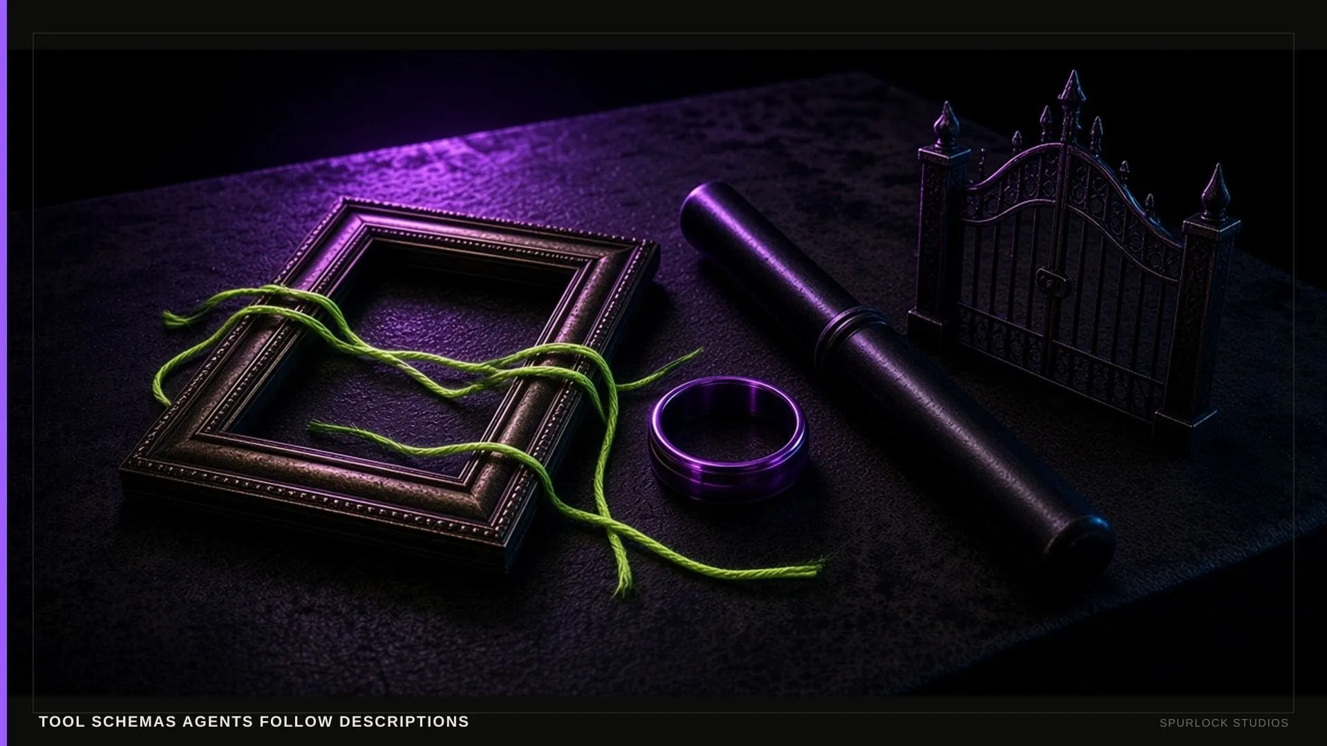 Nested brass frames. Thesis: TOOL SCHEMAS AGENTS FOLLOW DESCRIPTIONS.