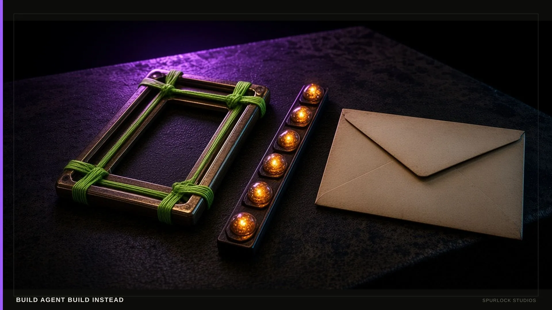 Nested brass frames. Thesis: BUILD AGENT BUILD INSTEAD.